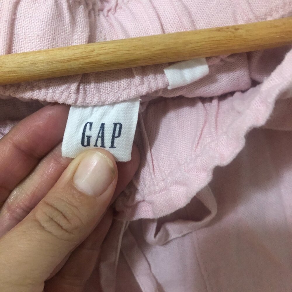 GAP linen blend shorts Size XS petal pink midrise pockets drawstring preppy - Picture 6 of 13